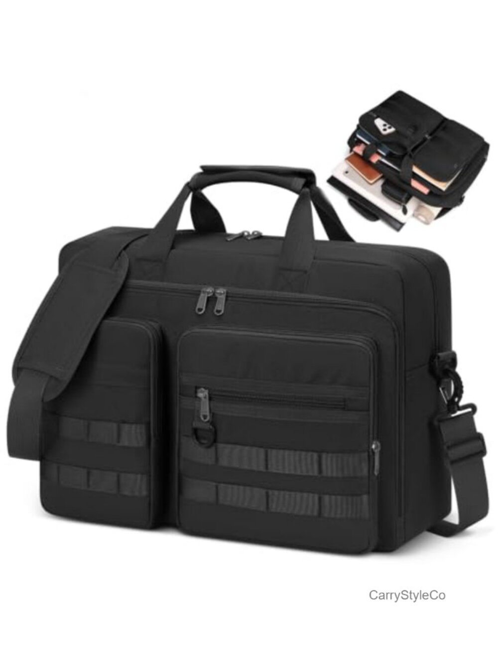 Tactical Laptop Messenger Bag Fits 15.6-17.3 Inch Water Resistant 16 Pockets